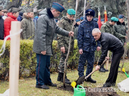 В Черкесске высадили кленовую аллеею в память об участниках Великой Отечественной войны - героях Советского Союза