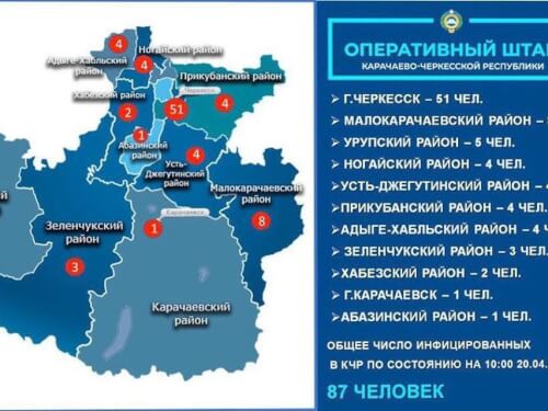 20 апреля: в КЧР подтверждено 20 новых случаев заражения COVID-19